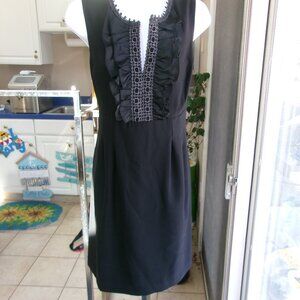 NWOT NINE WEST BLACK RUFFLE BODICE PARTY DRESS 12